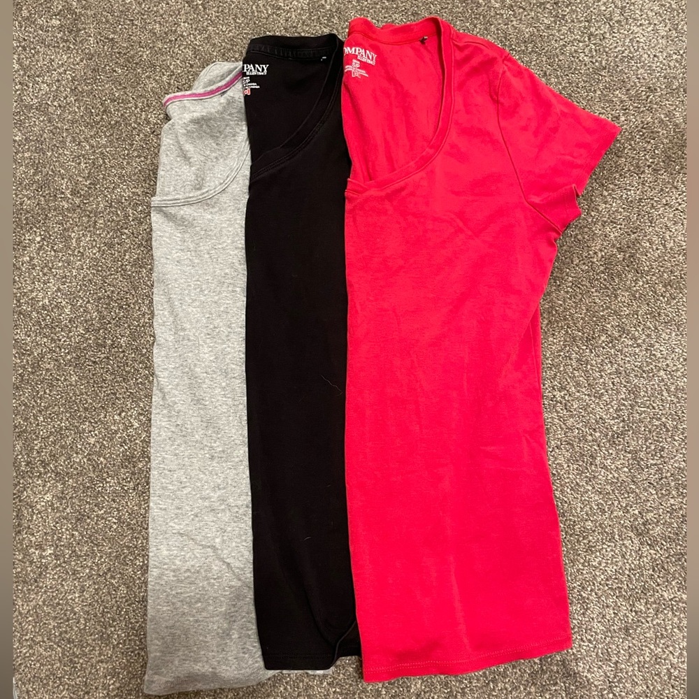 2/$35 Tracy Women's Short Sleeve Tees - Grey, Black & Red